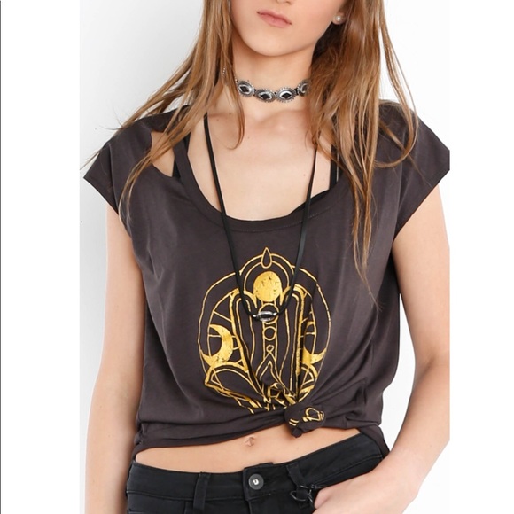 Chaser Tops - Chaser Golden Eye Hamsa Tee